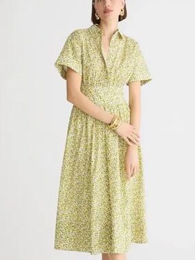 JCrew Fitted-waist shirtdress in Liberty® Eliza's Yellow fabric